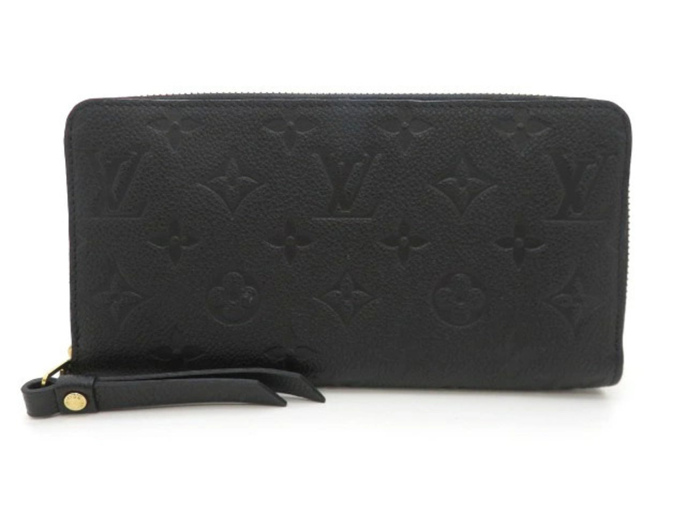 LOUIS VUITTON Zippy Wallet Long Monogram Empreinte Noir Black